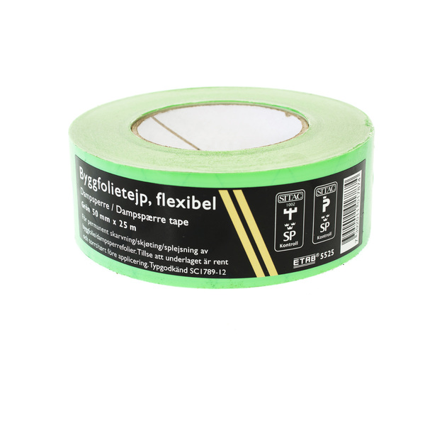 TAPE BYGGFOLIE 50MMX25M GRØNN